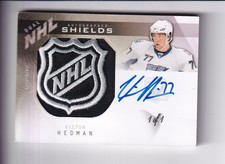 2009-10 UD THE CUP DUAL AUTOGRAPHED SHIELD VICTOR HEDMAN RC NICKLAS LIDSTROM 1/1
