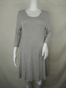 Vestido recto Zenana Outfitters pequeño jersey gris elástico jaspeado babydoll - Imagen 1 de 11
