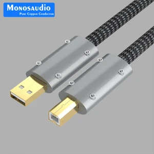 Câble USB HIFI OFC Audio HI-End USB Type A-B Prise Plaquée Or DAC USB A vers USB B - Photo 1/11