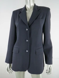 Chaqueta Blazer Jones Nueva York Talla 6 Lana Azul Botones Cresta de Pecho Único Carrera - Imagen 1 de 12