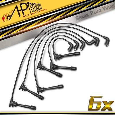 6x Juegos de cables de bujía para Hyundai Tiburon 2003-2008 Sonata Santa Fe Kia Optima Foto 1 de 4