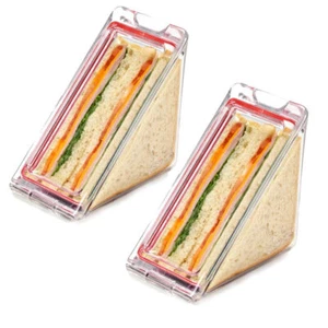 1/2X Triangle Sandwich Box Plastic Sandwich Bag Reusable Sandwich Carrying Case - Picture 1 of 17