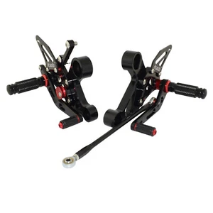 Black Adjustable Rearset Footrests Peg For YAMAHA FZ09 MT-09 Tracer FJ09 XSR900  - Picture 1 of 6