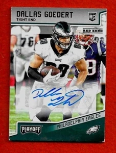 DALLAS GOEDERT 2018 PANINI PLAYOFF FOOTBALL RED ZONE (R) AUTO CARD #299 - Picture 1 of 2