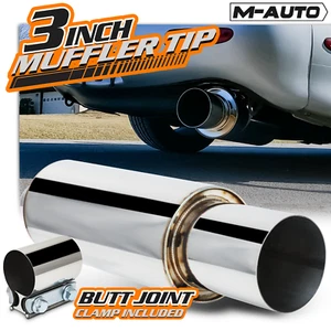 2"Inlet 3"Outlet Stainless Steel Straight-Through Exhaust Muffler w/Joint Clamp - Foto 1 di 10