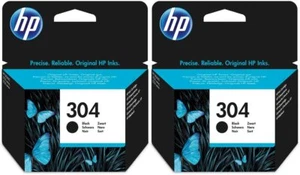 2 x cartouche d'encre originale HP 304 BK 3733 3735 3750 3760 3762 3764 3700 5000 5010 - Photo 1/5