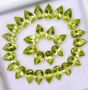 Naturale Peridoto Pera Sfaccettato Taglio Loose Calibrata Gemma Pronto per Gioie - Picture 1 of 18