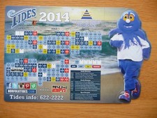 2014 NORFOLK TIDES SGA SCHEDULE MAGNET; BALTIMORE ORIOLES AAA TEAM
