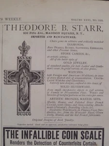Joyería Theodore B Starr Madison Square New York Harper’s impresión semanal 1882 #5 - Imagen 1 de 2