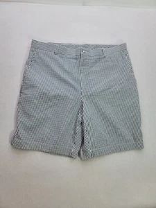 Oxford Golf Striped Seersucker Chino Shorts Mens 38 Flat Front Stretch - Picture 1 of 7