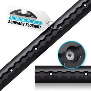 Airlineschiene halbrunde Form TÜV geprüft 0,5 - 20 m.  Aluminiumschwarz Eloxiert - Bild 1 von 161