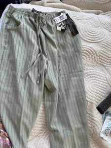 Jeno Neuman Pants Womens 16WP  Aage Crinkled Elastic Waist Casual Cropped - Picture 1 of 6