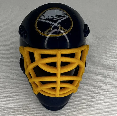 Buffalo Sabres Hockey Goalie Mini Helmet Franklin NHL 1.5" Blue Yellow Vintage! Cover