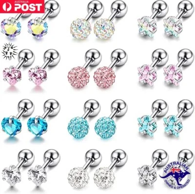 Shiny Zirconia Cartilage Stud Earring Tragus Helix Piercing Barbell Star Heart B - image 1 of 4