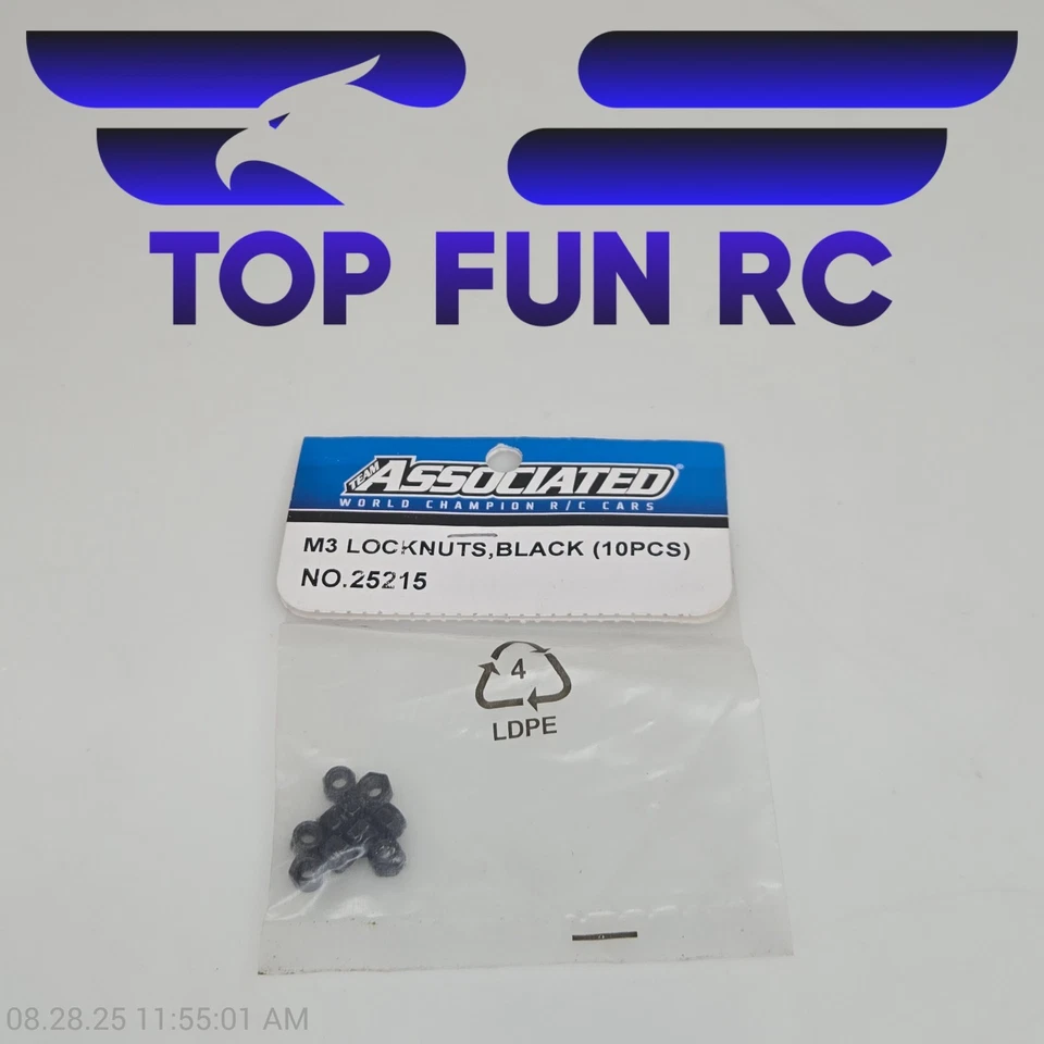 Team Associated 25215 M3 Locknuts Black (10pcs) - Image 1 of 1