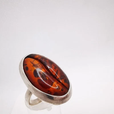 Besondere Bernstein Ring  Edelsteinen  Damenring 925 Silber Gr. 57 - Bild 1 von 4