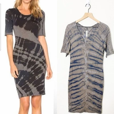 Raquel Allegra подпись резинке платье коричневый желтовато-коричневый галстук краситель женщин размер 2 / США M - Изображение 1 из 4