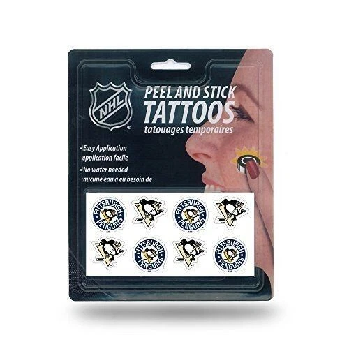 NHL Pittsburgh Penguins 1 inch x 1 inch 8 Piece Temporary Tattoo Set - Image 1 of 1