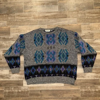 Pronto Uomo Sweater Men’s Size XL Colorful Wool Blend Vintage Made In Italy  - Image 1 of 4