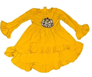 Girls Yellow Fall Pumpkin Ruffle Tunic Size 4 T. Cheetah Pumpkin - Picture 1 of 4