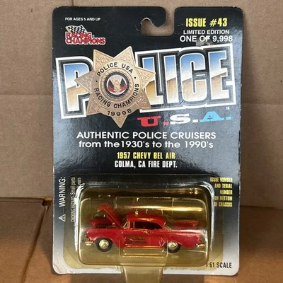 1998 Racing Champions Police USA 1957 Chevy Belair Colma, Ca fire dept. #43 - Image 1 of 4