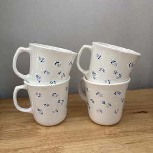Set Of 4 Corningware Provincial Blue And White Mugs - Picture 1 of 4
