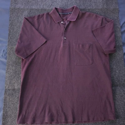 Camisa Polo Ermenegildo Zegna Para Hombres De Colección Talla Grande Granate Hecha en Italia Mezcla de Seda Foto 1 de 4