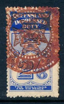 澳大利亚 1939 年昆士兰州收入,2/6 印象关税邮票 BF222 汤斯维尔 — 第 1/4 张图片