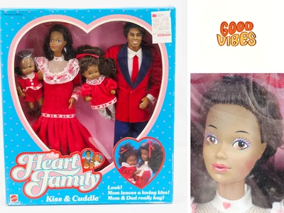 VTG 1986 Heart Family Kiss & Cuddle African American NRFB Mattel #3174 - Image 1 of 4