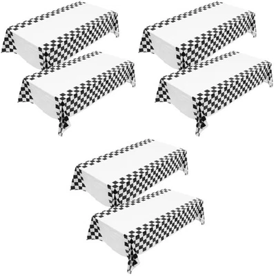  6 Pcs Checkered Disposable Table Cloth Table Covers Party Rectangular Table - Image 1 of 4