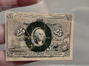 1863 FRACTIONAL 25 CENTS ~ CIVIL WAR 2nd ISSUE  - Picture 1 of 4