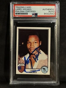 1981 1982 Panini #66 Larry Holmes Rookie 1982 RC Signed Auto PSA/DNA - Picture 1 of 4