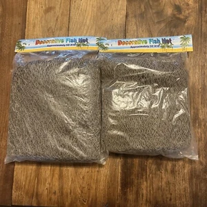 Lot Of 2 - Decorative Fish Net 10ft x 10ft | Nautical Fishing Net Decor - Picture 1 of 3