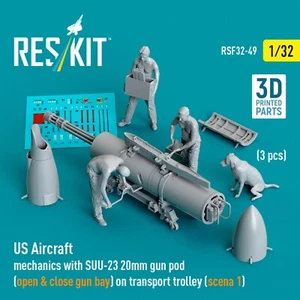 US Flugzeug Mechaniker mit SUU-23 Gun Pod auf Transportwagen 1:32 RSF32-0049 - Bild 1 von 5