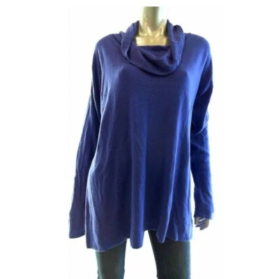 Suéter feminino Debbie Morgan azul S malha gola capuz puxar macio - Imagem 1 de 2