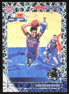 2019-20 143E NBA Hoops PREMIUM STOCK SILVER LAZER PRIZM Christian Wood Detroit - Picture 1 of 2