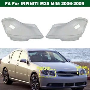 Pair Headlight Lens Cover Lampshade Cap Seal Glue For INFINITI M35 M45 2006-2009 - Picture 1 of 12