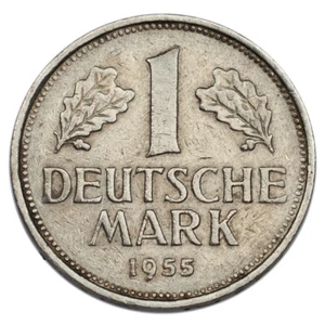 1955-G Germany 1 Mark Coin XF Condition KM #110 - Picture 1 of 4