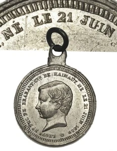 BELGIO Prince Leopold, 1859 Medaglia - Errore nella data di nascita: 21 Juin!! - Picture 1 of 2