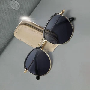 Car Sun Visor Leather Glasses Sunglasses Card Ticket Holder Clip Magnetic, 1PC - Picture 1 of 4