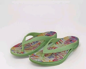 SPRING STEP CONTILO WOMENS US 9 LIME CUSHIONED FLIP FLOPS THONGS COMFORT SANDALS - Picture 1 of 24