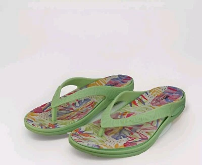 SPRING STEP CONTILO WOMENS US 9 LIME CUSHIONED FLIP FLOPS THONGS COMFORT SANDALS - Image 1 of 4