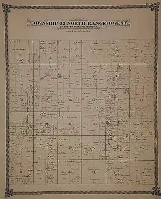 1877 Twp. Plat Map STICKLERVILLE, SULLIVAN Co., MISSOURI ~ GREENCASTLE On Back • 51.38$