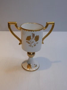 Vintage Abbeydale England Bone China Double Handle Cup, Gold Tone Florals - Picture 1 of 5