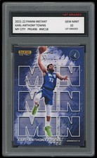 KARL-ANTHONY TOWNS 2021-22 PANINI INSTANT MY CITY 1ST GRADED 10 CARD #MC18