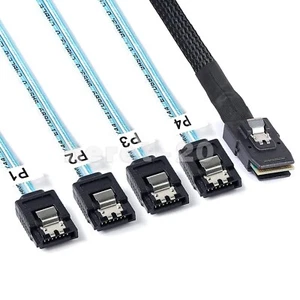 Mini SAS SFF-8087 36Pin to 4 SATA 7PIN HD Splitter Breakout Cable Connector 0.5M - Picture 1 of 9
