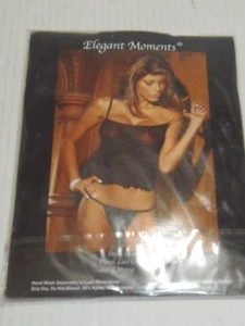 Sheer & Lace Short Ruffle Cami & Matching G-String - Negro - One Sz (BLK-1C-16) - Imagen 1 de 7