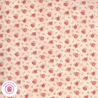 Moda SANCTUARY 44254 12 Pink Small Floral Roses 3 SISTERS Quilt Fabric - Image 1 of 4