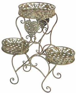 3Stufen Blumenständer Metall Pflanzentreppe Landhausstil Blumenregal Pflanzregal - Bild 1 von 5