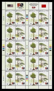 [KKK] Malaysia - 2024 Joint Issue China Diplomatic Relationship Tree-Full Sheet - Picture 1 of 1